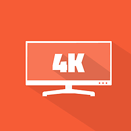 扁平化4K电视设计矢量素材图片