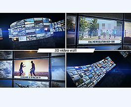 三维弧形电视墙视频包装AE模板