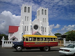 巴士,教会,萨摩亚