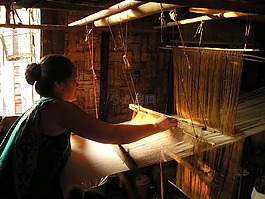 老挝,织布机,编织