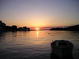 日落,克罗地亚,海
