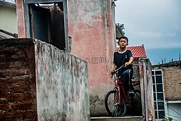 男孩,自行车,年轻