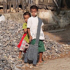 儿童,缅甸,学生