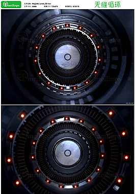 旋转的环形金属隧道循环视频素材SD