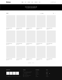 UI网页专栏列黑白灰简约PSD模板