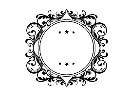 卡通黑色花纹圆环边框矢量元素