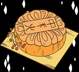 中秋节专用卡通月饼