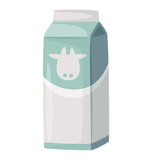 卡通一盒牛奶