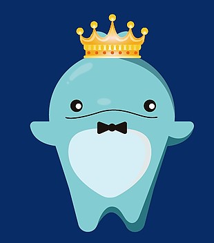 王冠 卡通 海豚