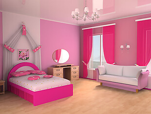 粉色卧室装修设计图片