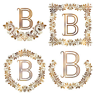 B花纹字母组合图片