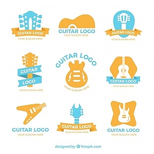 平面设计中的彩色吉他标识