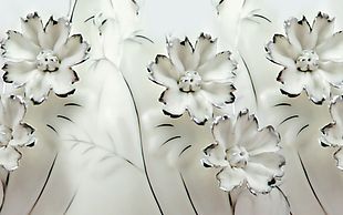 白色花朵玉雕背景墙