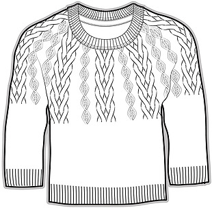 毛衣秋冬款男孩服装设计线稿矢量素材