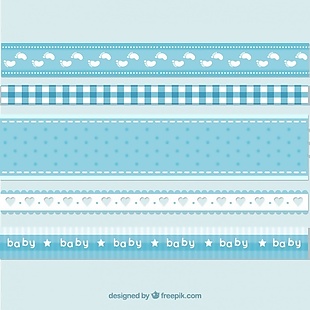 蓝色和白色婴儿缎带
