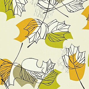 黄色叶子布纹壁纸图片