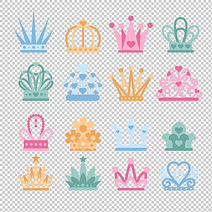各种颜色皇冠图标免抠png透明图层素材