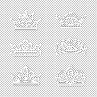 白色皇冠图标免抠png透明图层素材