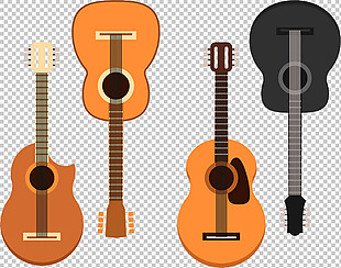 扁平木吉他插图免抠png透明图层素材