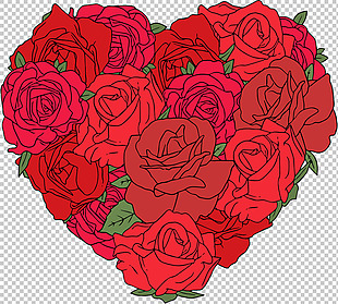 红色玫瑰花心形图标免抠png透明图层素材