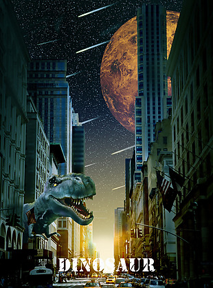 合成恐龙电影宣传海报