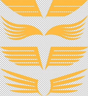 抽象橙色翅膀插图免抠png透明图层素材