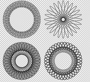 抽象对称圆形图案免抠png透明图层素材