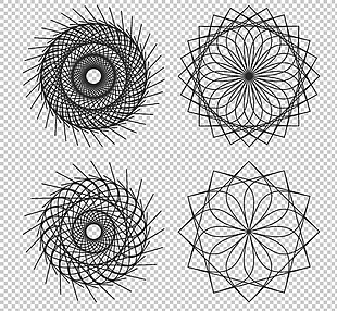 抽象对称圆形图案花纹免抠png透明素材
