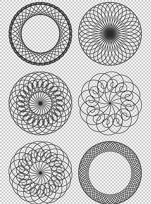 抽象对称圆形图案花纹免抠png透明素材