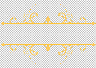 黄色装饰花纹分隔符免抠png透明图层素材