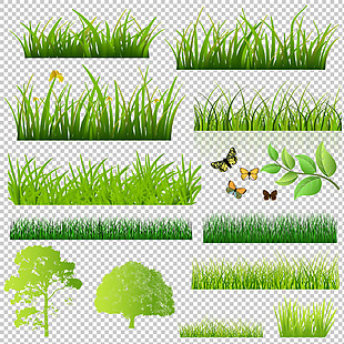 草地绿色素材免抠png透明图层素材