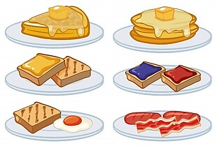 早餐菜单上的插图