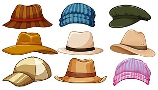 各种时髦的帽子