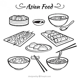 素描bolws亚洲食品