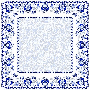 蓝色花纹瓷背景