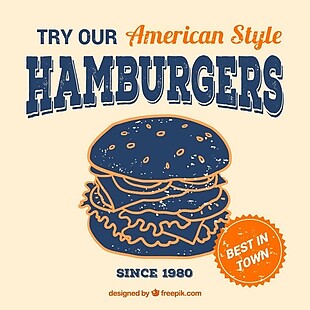 美国汉堡的海报