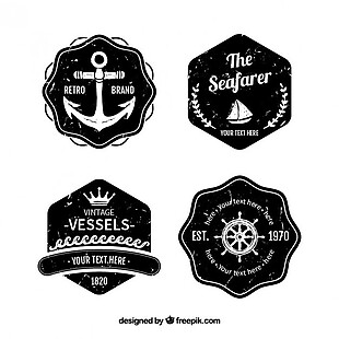 复古的航海徽章