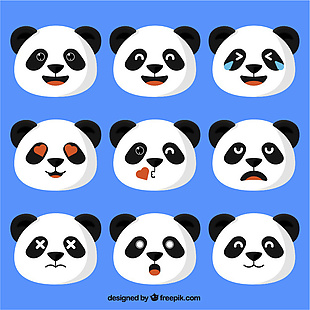 熊猫emojis在平面设计