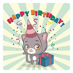 快乐猫生日卡