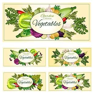 多种健康蔬菜水果海报卡片背景矢量