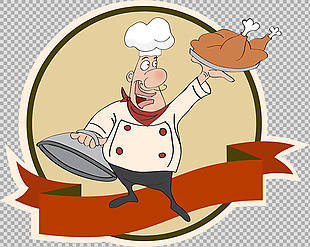 厨师人物插图标签免抠png透明图层素材