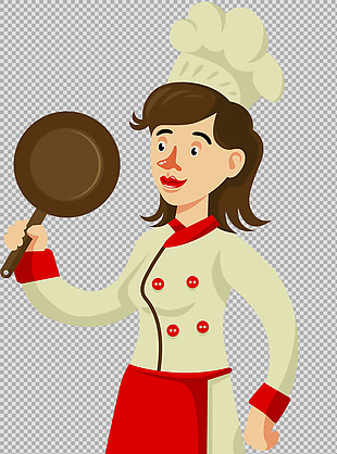 女厨师插图免抠png透明图层素材