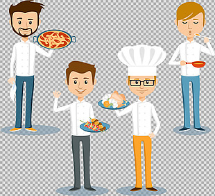 可爱厨师人物插图免抠png透明图层素材