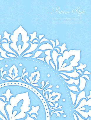 蓝色古典花纹传统