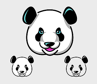 卡通可爱熊猫头像素材