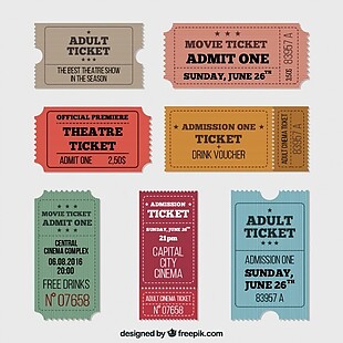 老式电影票品种