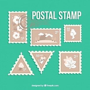 老式邮政邮票平面设计