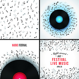 唱片音乐节海报宣传设计矢量
