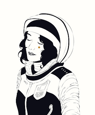 女宇航员短发卡通人物