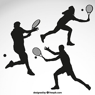 网球运动员剪影